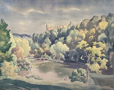 Lot 1123 - *Ethelbert White (1891-1972) watercolour - Castle in a landscape