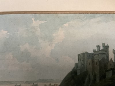 Lot 84 - John Warwick Smith (1749-1831) watercolour, landscape with castle, 12cm x 21cm, glazed frame