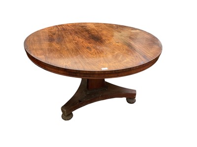 Lot 1316 - Nineteenth century rosewood breakfast table with circular top, 123cm diameter
