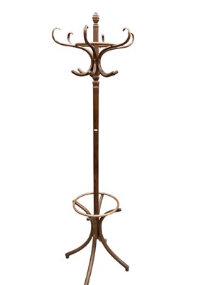 Lot 1318 - Bentwood coat and hat stand, 195cm high