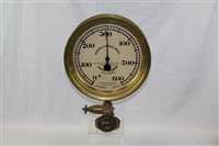 Lot 3535 - Large early 20th century brass pressure gauge...