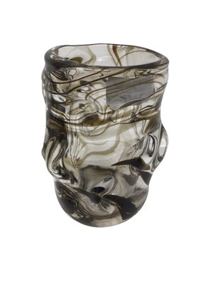 Lot 2208 - Whitefriars brown streaky knobbly vase