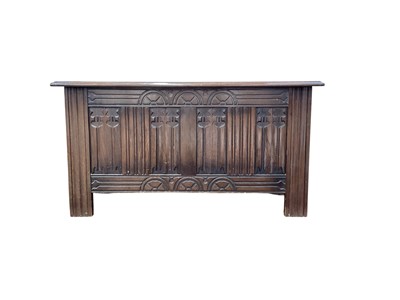 Lot 1333 - Oak blanket box, 98.5cm wide, 39.5cm deep, 51cm high