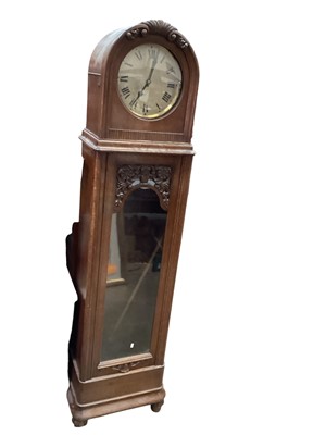 Lot 1339 - 1930s oak longcase clock