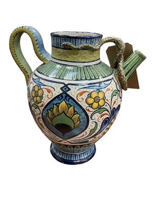 Lot 195 - 19th century Capodimonte ewer, 32cm high