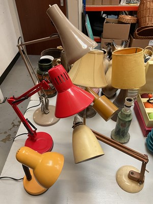 Lot 314 - Anglepoise and various other table lamps including Poole Pottery (8)