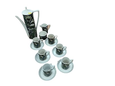 Lot 411 - Portmeiron 'Magic Charden' six person coffee set designed by Susan Williams-Ellis