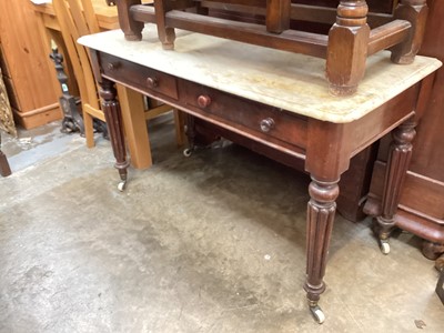 Lot 1341 - Victorian mahogany washstand with marble top, 122cm wide, 56.5cm deep, 73.5cm high