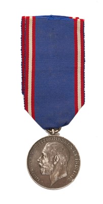Lot 9 - Royal Victorian Medal (R.V.M.), King George V issue, awarded to 'S.W.POTTS A.B.' with ribbon. (Able Seaman S.W. Potts R.N. formed part of the coffin bearer party for the funeral of H.M. King Edw...