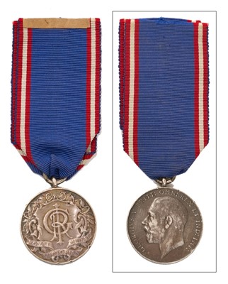 Lot 9 - Royal Victorian Medal (R.V.M.), King George V issue, awarded to 'S.W.POTTS A.B.' with ribbon. (Able Seaman S.W. Potts R.N. formed part of the coffin bearer party for the funeral of H.M. King Edw...