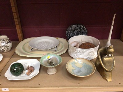 Lot 704 - Group of ceramics and other miscellaneous items to include a oyster dish, vase, meat dish, etc