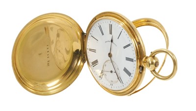 Lot 790 - Victorian gentlemen's 18ct gold pocket watch, the unusual swivel mechanism allowing use as a full hunter or as an open face pocket watch. Case with maker's mark for Augustin Aloisia