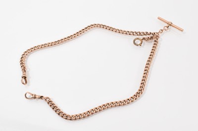 Lot 725 - Edwardian 9ct rose gold curb link watch chain