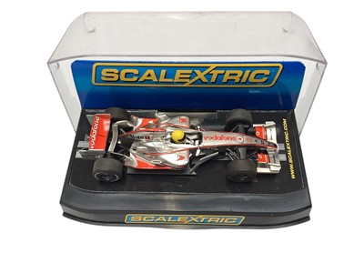 Lot 2048 - Scalextric track and three boxed F1 cars
