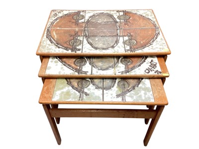 Lot 1471 - Nest three 1970s Danish Ox Art coffee tables with tile tops