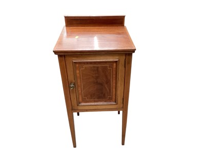 Lot 1361 - Edwardian inlaid mahogany pot cupboard, 40cm wide, 37.5cm deep, 81cm high