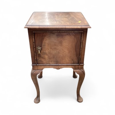 Lot 1367 - Mahogany pot cupboard on cabriole legs, 42cm wide, 33cm deep, 70cm high