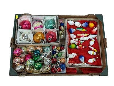 Lot 2931 - Collection of vintage Christmas glass baubles and lights