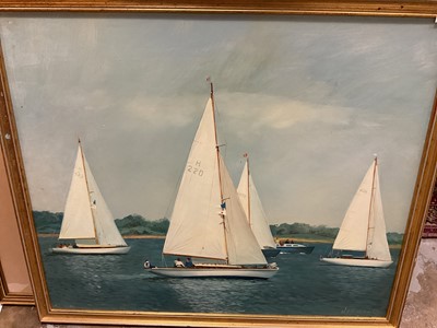 Lot 1260 - William Francis (Bill) Burton (1907-1995) oil on board, sailing boats, dated 1965
