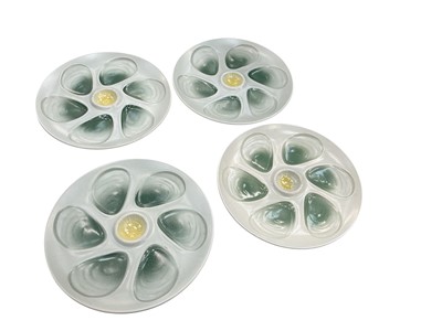 Lot 407 - Set of four mid 20th century French oyster plates by Salins, France.