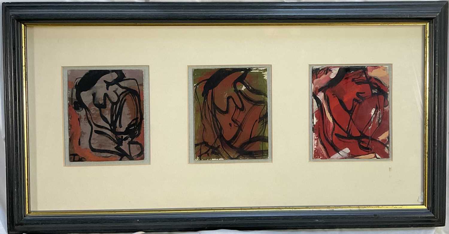 Lot 72 - Neil Park (Contemporary) three works on paper framed as one, each 12cm x 10cm, glazed frame