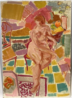 Lot 129 - Gerald A. Meares (1911-1975) oil on board, nude study