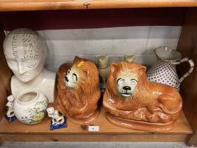 Lot 216 - Phrenology head, Staffordshire and other ceramics