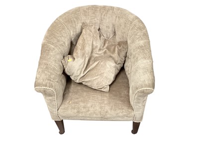 Lot 1414 - Early 20th century tub chair with buttoned upholstery