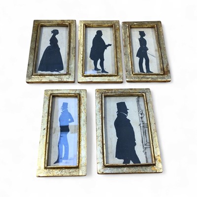 Lot 5072 - Five antique silhouettes in glazed gilt frames