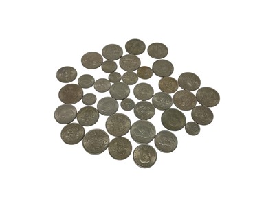 Lot 419 - World - Mixed coinage in EF to UNC grades to include George V, George VI, Elizabeth II and Euro commemorative 2.50 & 3 Euro coins (110 coins)