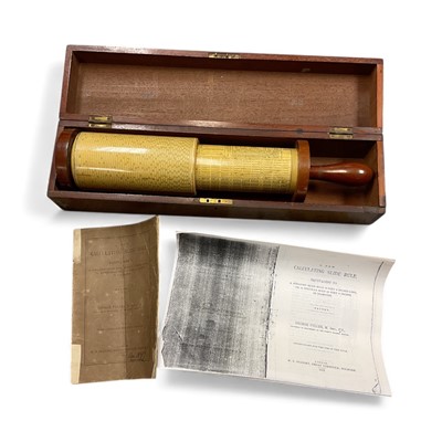 Lot 2930 - Victorian Calculating Slide Rule by George Fuller, with original instruction manual dated 1879, in original mahogany box