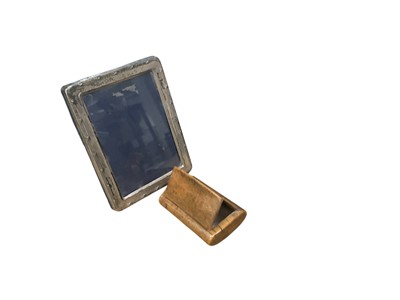 Lot 271 - Silver mounted photograph frame and a Victorian treen snuff box (2)