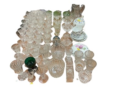 Lot 455 - Quantity of antique glass to include rinsers and Herend porcelain.