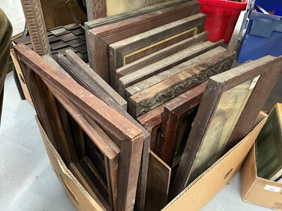 Lot 1199 - Box of antique carved and reeded oak frames
