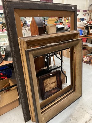 Lot 1197 - Two Japanese picture frames, together with a gilt frame and another large oak frame with gilt slip (4).