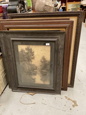 Lot 1229 - Two gilt framed pictures: Angels & Phyliss and two simulated oak framed large prints