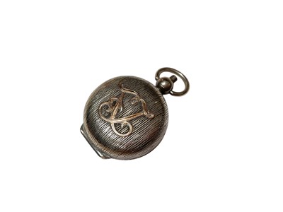 Lot 34 - Silver sovereign holder with applied gold monogram and gilt interior