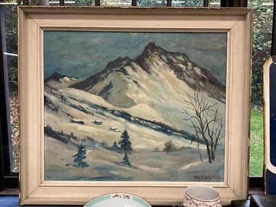 Lot 1159 - Rolf B. Indeseth, large Norwegian school oil dated 1942.