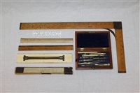 Lot 3582 - 19th century drawing set in a mahogany case,...