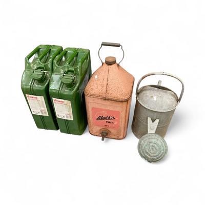 Lot 38 - Group of vintage petrol cans and other metalwares