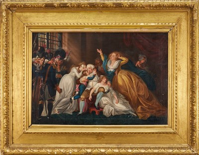 Lot 1027 - Edward Bird R.A. (1772-1819) oil on canvas - The Execution of King Louis XV, labelled and inscribed verso, 45cm x 65cm, in gilt frame