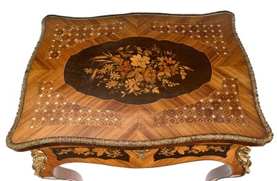 Lot 1249 - 19th century French floral marquetry inlaid needlework table