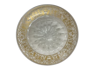 Lot 302 - 19th century glass dish with gilt decoration- possibly Bohemian