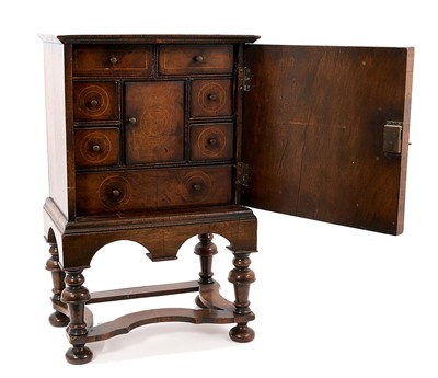 Lot 1203 - Queen Anne style walnut table cabinet