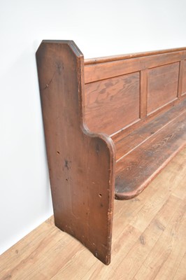 Lot 1230 - Large Victorian pitch pine church pew