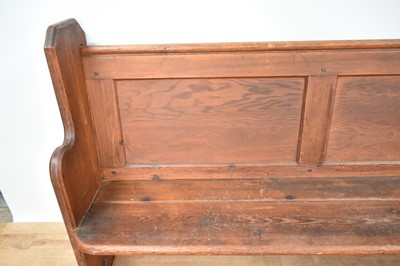 Lot 1230 - Large Victorian pitch pine church pew