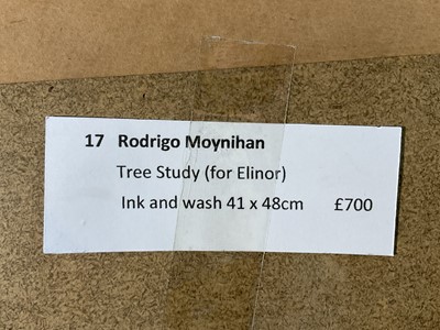 Lot 94 - Rodrigo Moynihan (1910-1990) pen and ink and wash, tree and landscape, dated 1986