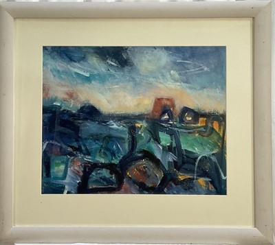 Lot 106 - Heather Hodgson (b. 1946) acrylic - Martello tower