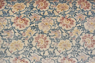 Lot 1227 - Edwardian sofa, arched back above scroll arms