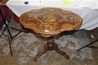 Lot 3591 - Rare 19th century Swiss walnut marquetry...